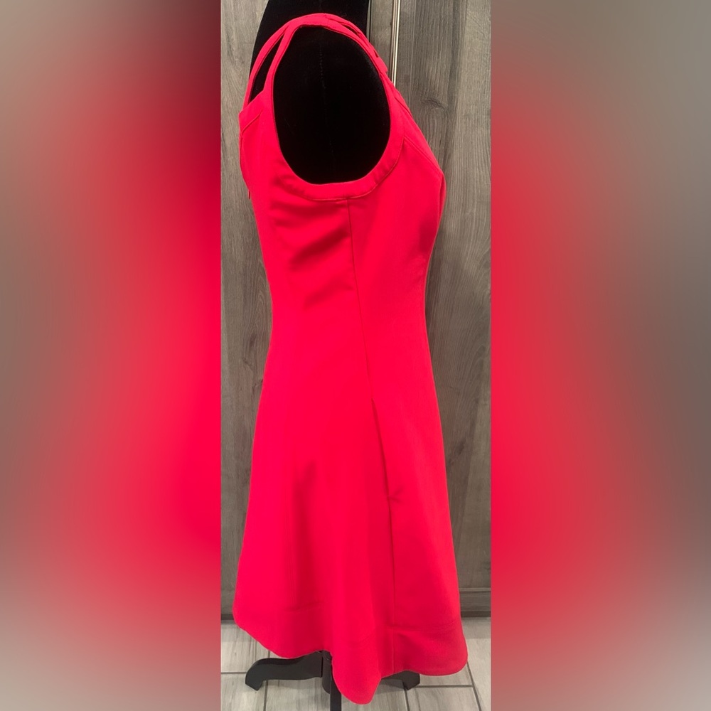 White House Black Market Bright Red Princess Rockabilly Dress Women's Size 0 - Picture 2 of 11